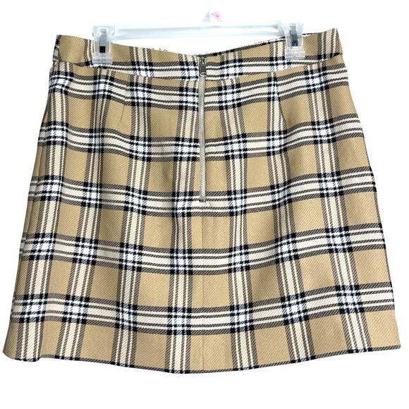 ASOS Tan & Black Plaid Mini Skirt. School Girl/Academia. Size 10 - Picture 5 of 6